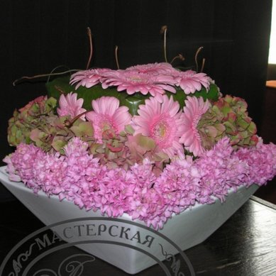 Цветочная композиция А2504 - Мастерская флористики и декора Анютины глазки