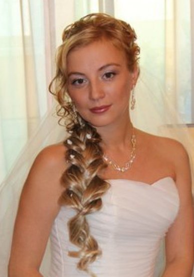 Прическа на свадьбу Е15416 - Стилист-визажист Евдокимова Елена, Горбунова Елена