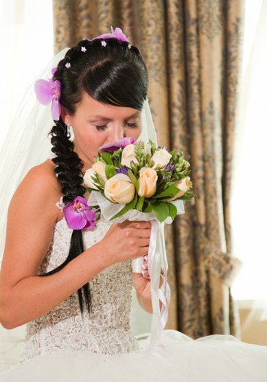 Прическа на свадьбу Е15420 - Стилист-визажист Евдокимова Елена, Горбунова Елена