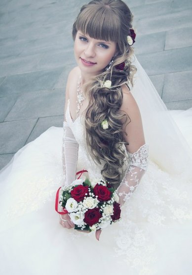 Свадебная прическа Е15435 - Стилист-визажист Евдокимова Елена, Горбунова Елена