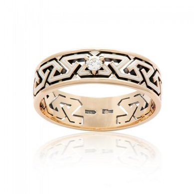 Обручальное кольцо АК1.28.1-З14270 - Ювелирный салон Золотая рыбка