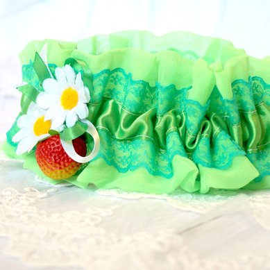 Подвязка невесты 2 Р120657 - Свадебные аксессуары ручной работы Ромашковая свадьба